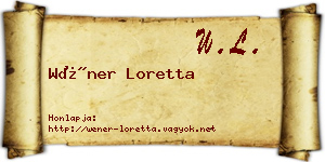 Wéner Loretta névjegykártya
